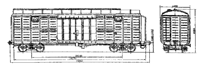Фото Вагон 11-276, 4-осный крытый цельнометаллический вагон с уширенными дверными проемами